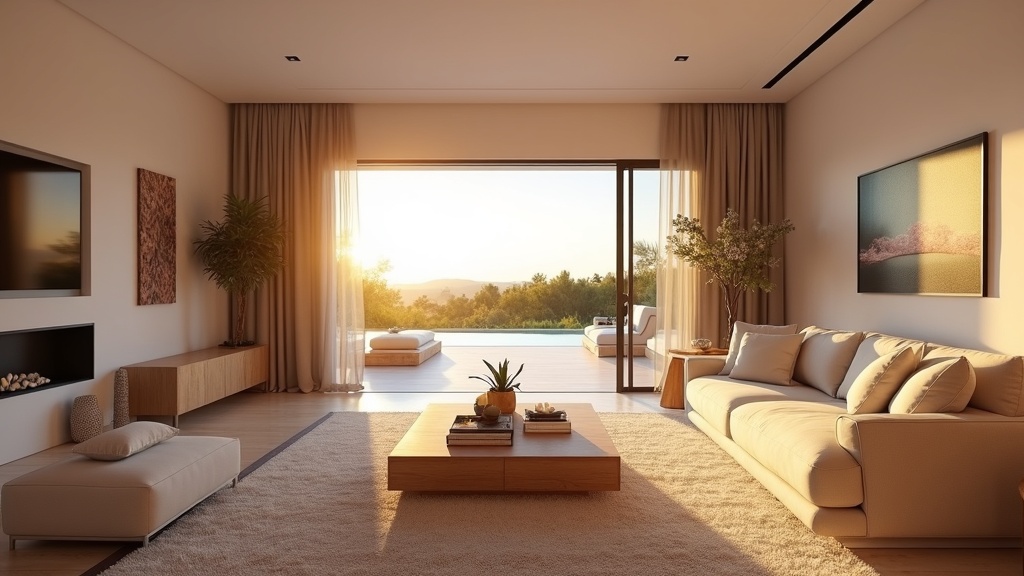 Zweitwohnsitz Costa del Sol Rentner: Geräumiges andalusisches Wohnzimmer mit Meerblick.