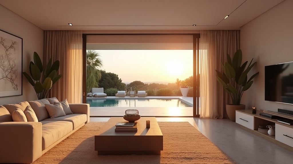 Spacious Costa del Sol luxury living room, not hammam, showcasing lifestyle for comparison.