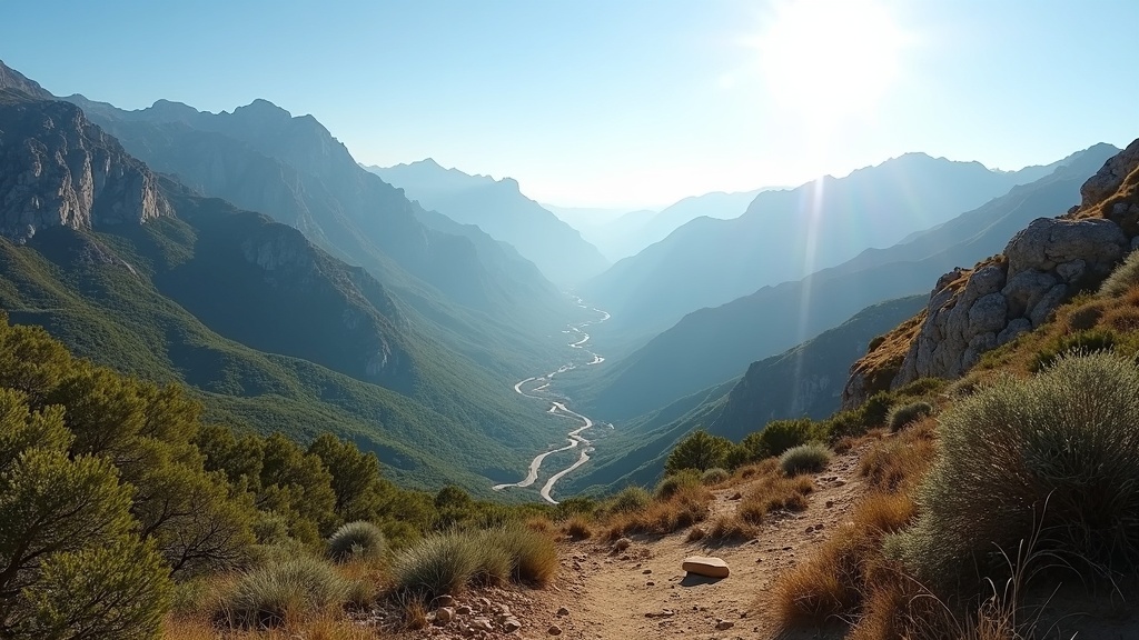 Inspiring mountain views from luonnonpuistot Costa del Solilla, inviting hikers to explore Sierra Blanca's trails.