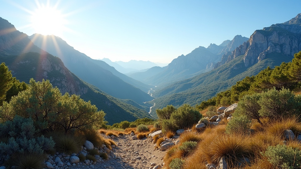 Europas mest solrike region Costa del Sol: Sierra Blanca-fjellene, turstier, og naturnær livsstil i strålende solskinn.