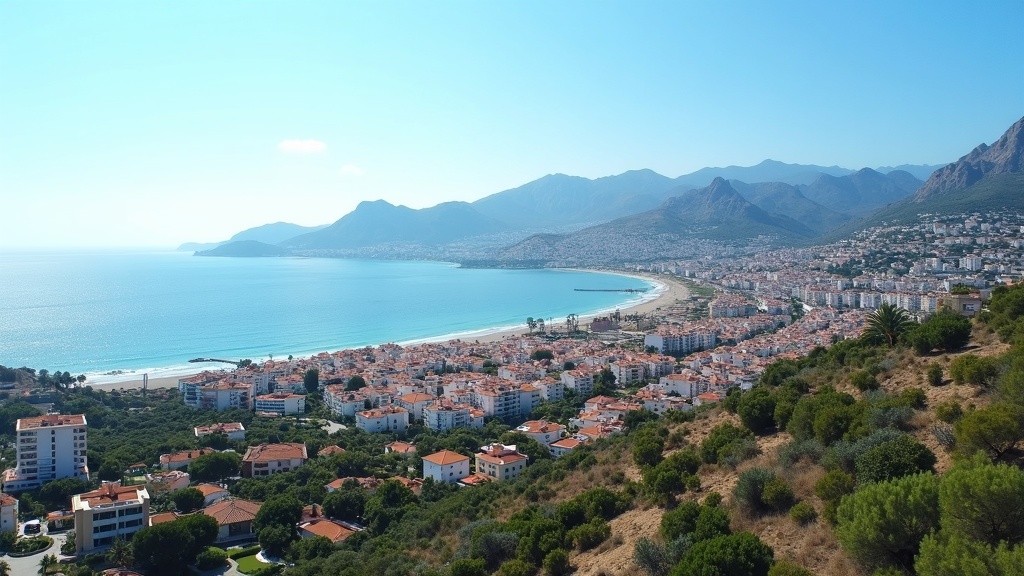 Panoramautsikt över Costa del Sols kust och berg, perfekt för utomhusaktiviteter året runt – hav och berg inom räckhåll.