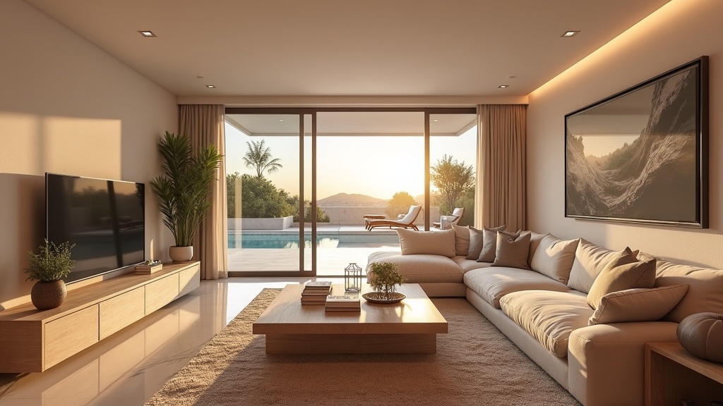 Luxurious Costa del Sol living room. Consider hidden fees legal expenses buying property for this lifestyle.