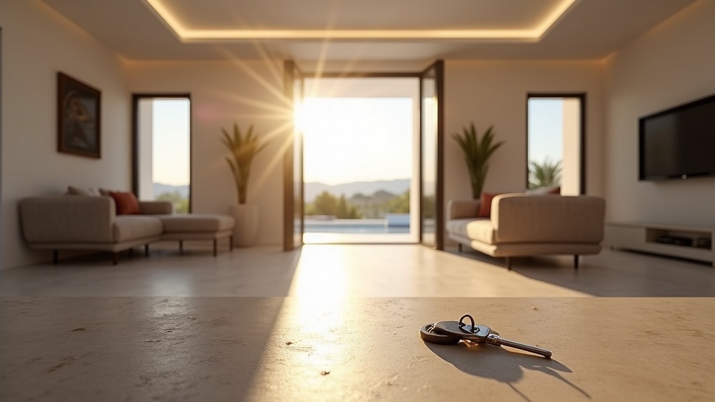 Keys on table inside a sleek, move-in-ready Costa del Sol property, highlighting how to avoid hidden costs.