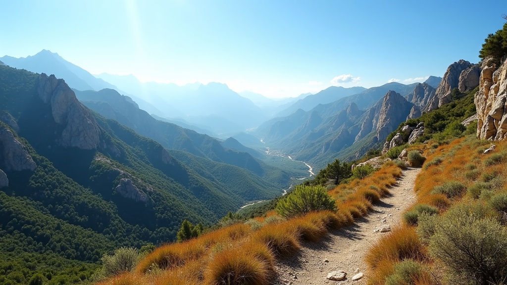 Bright zonnige dagen Costa del Sol: Mountain trails & stunning nature near Málaga, inspiring outdoor lifestyle.