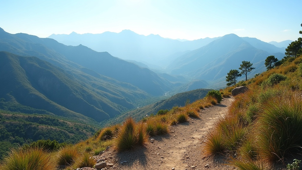 Breathtaking Sierra Blanca mountain view, highlighting the diverse flora och fauna Costa del Sol medelhavsklimat for hiking and outdoor lifestyle.