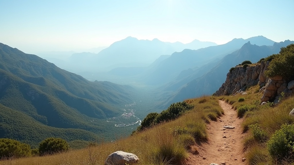 Europas mest solrike region Costa del Sol: Solfylte Sierra Blanca fjell, perfekte for turgåing og outdoor livsstil.