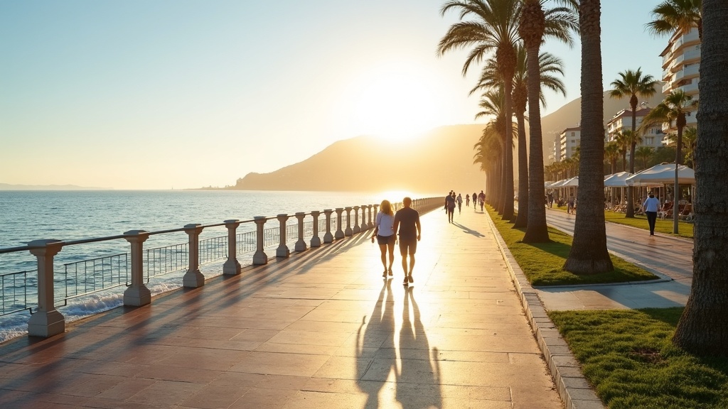 Auringonnousu rannikolla, Costa del Sol – Nauti elämästä, eurooppalaiset sijoittajat ja uudet asunnot odottavat.
