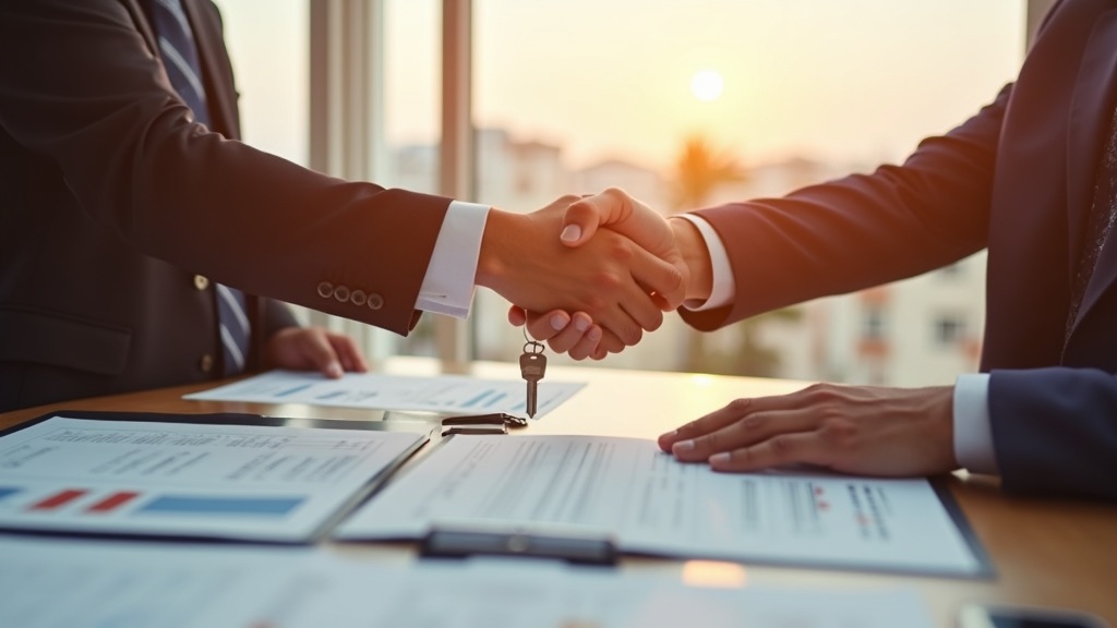 Professionell rådgivning for vellykket boligkjøp nær velvære på Costa del Sol, dokumenter og nøkler ved lukket transaksjon.