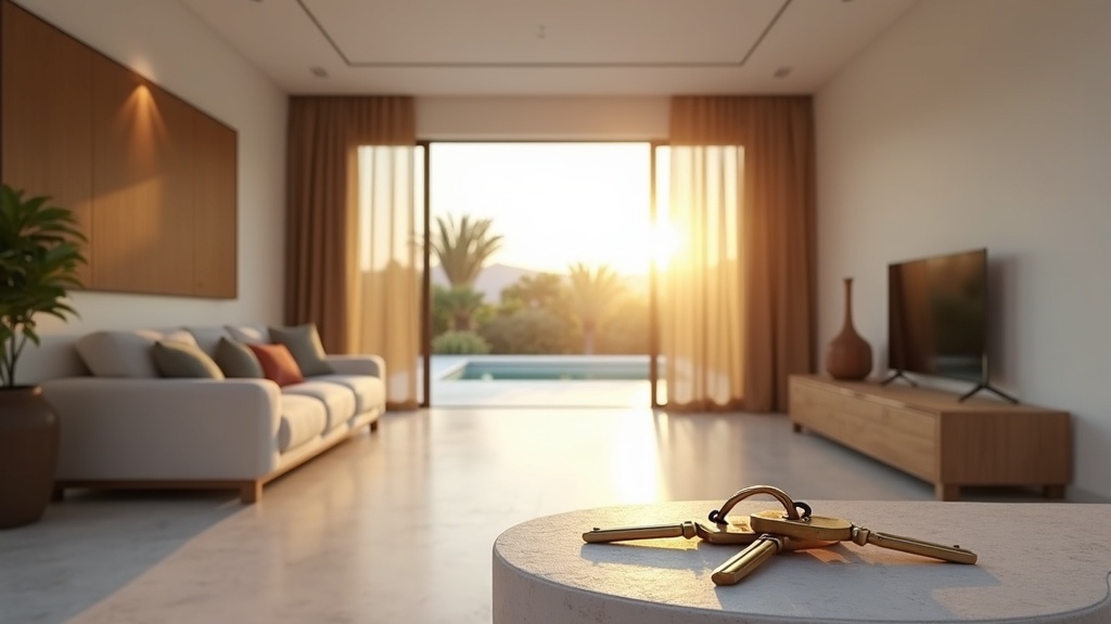 Keys on table of sleek, furnished Costa del Sol luxury home. Start your grøn livsstil today.