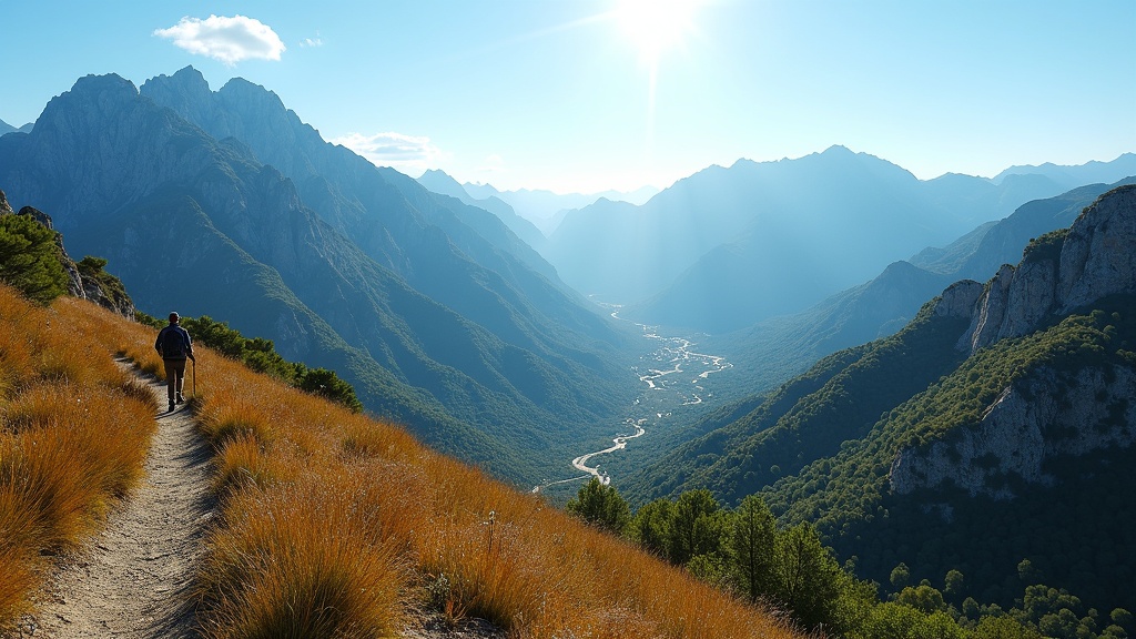 Sierra Blanca hegyek a Costa del Solon, túraútvonalak, gazdag növényzet, biodiverzitás Andalúziában.