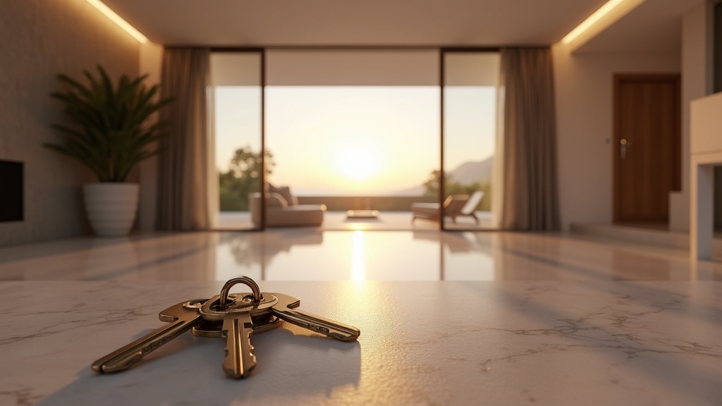 En luksuriøs villa i Costa del Sol med mediterransk arkitektur, omgivet af smuk natur og havudsigt.