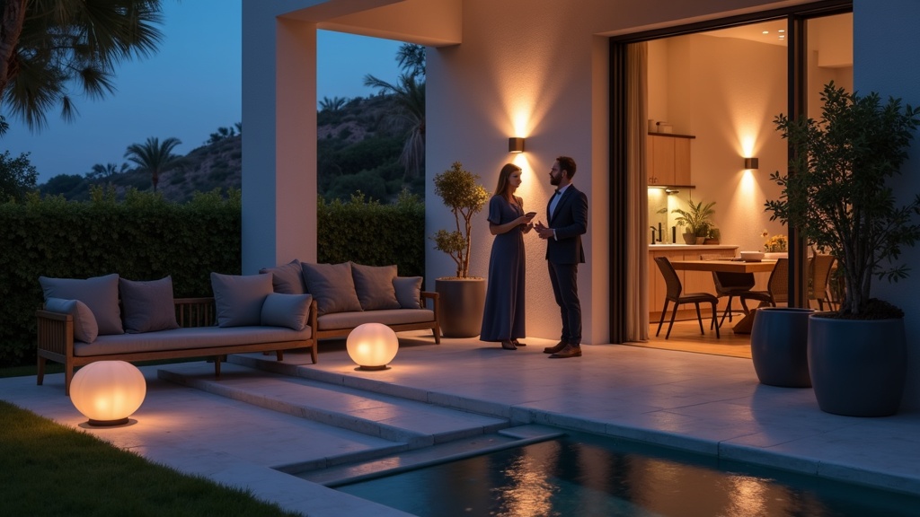 International buyers view a luxury home in Costa del Sol, consulting an agent to inform their costa del sol schools guide decision.