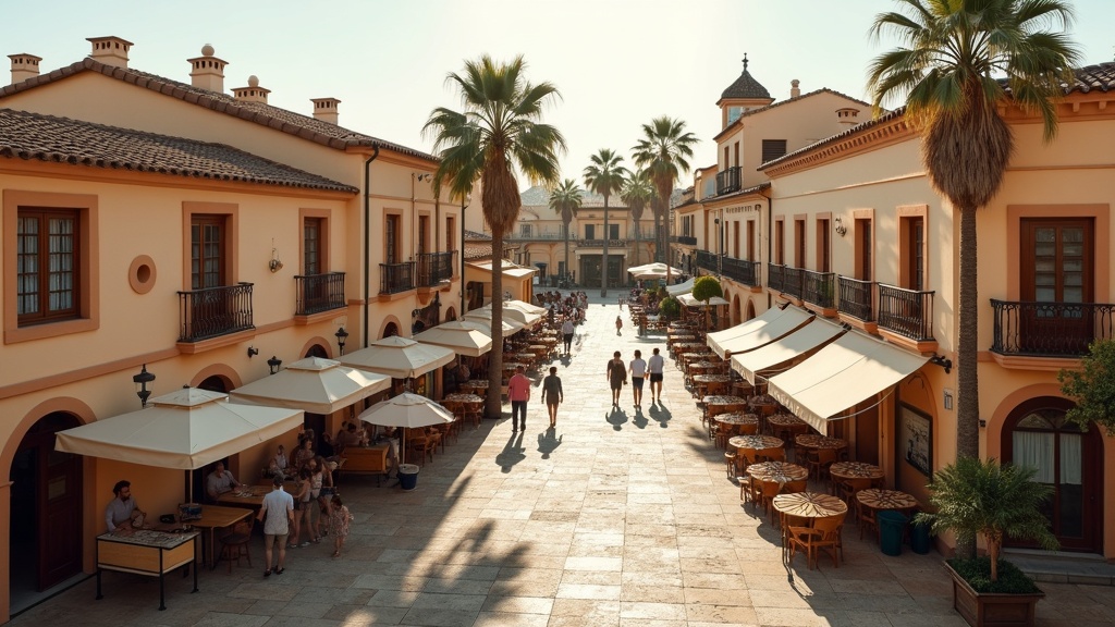 Ontdek kuuroorden Andalusië: charmant plein Costa del Sol, traditionele architectuur, levendige sfeer.
