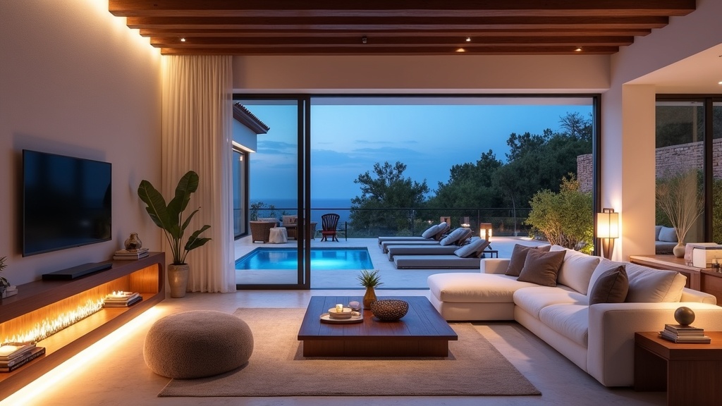 Avarao olohuone Costa del Solin luksusasunnossa: täydellinen aktiiviseen elämään meren äärellä, lähellä golfkenttiä rannikolla.