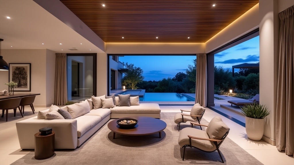 Costa del Solin ylellinen sisustus: tilava olohuone Etelä-Euroopan parhaaseen ilmastoituun luksusasumiseen.