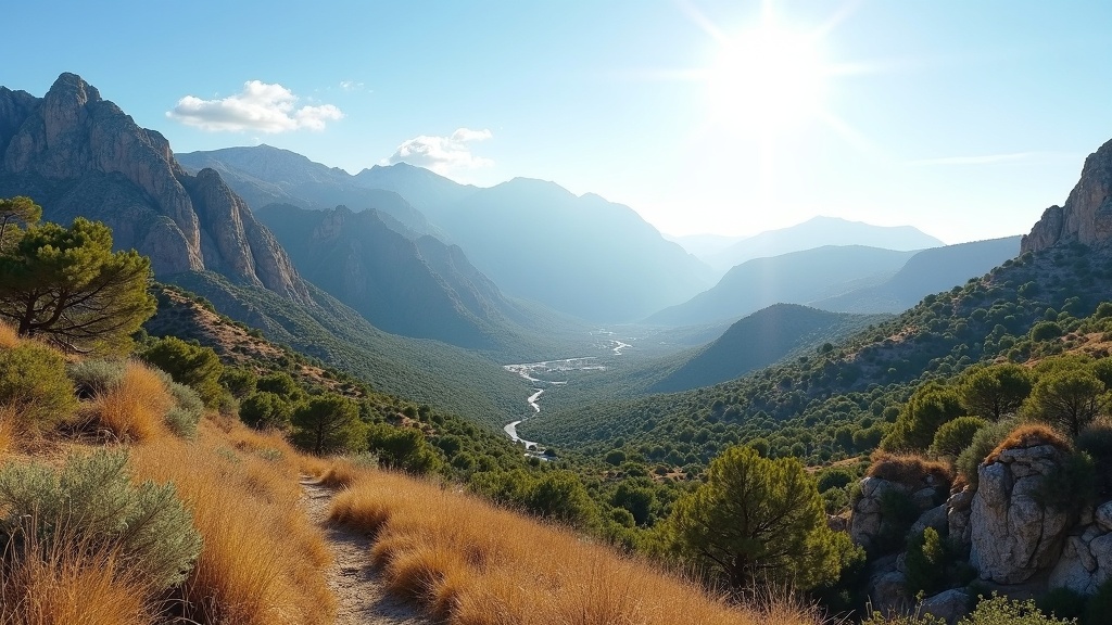 Inspiring outdoor lifestyle: Sierra Blanca mountain view from Costa del Sol, part of Andalusia's health and wellness thermal resorts.
