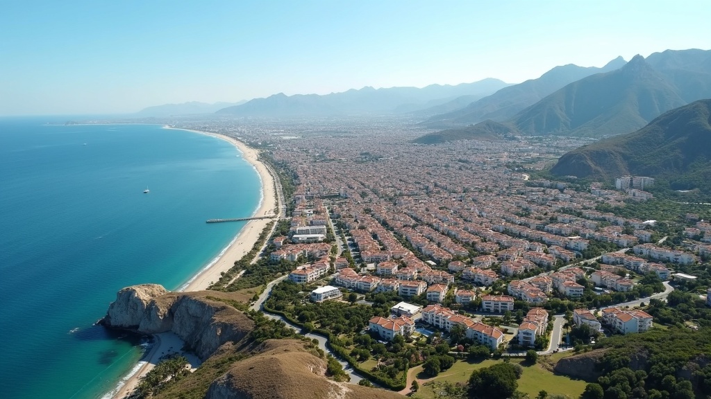 Drone view of Costa del Sol's towns, beaches, and mountains – showcasing naturparker nær boligområder Costa del Sol for an active lifestyle.