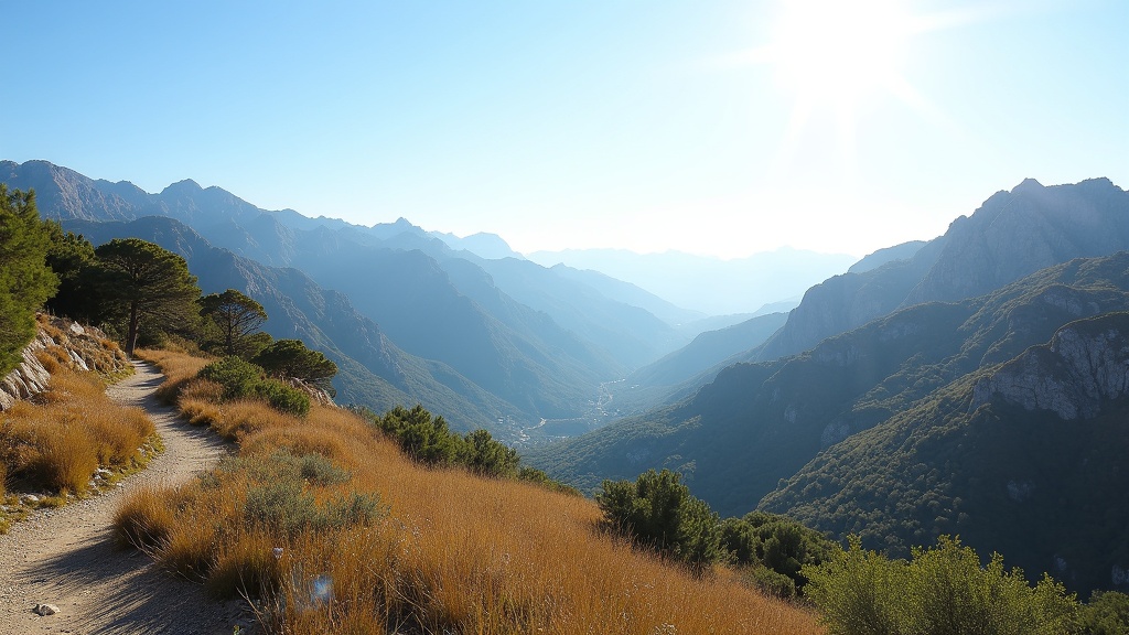 Sierra Blanca bergen onder de felle zon; ervaar de invloed klimaat natuur Costa del Sol met actieve TOFU lifestyle.