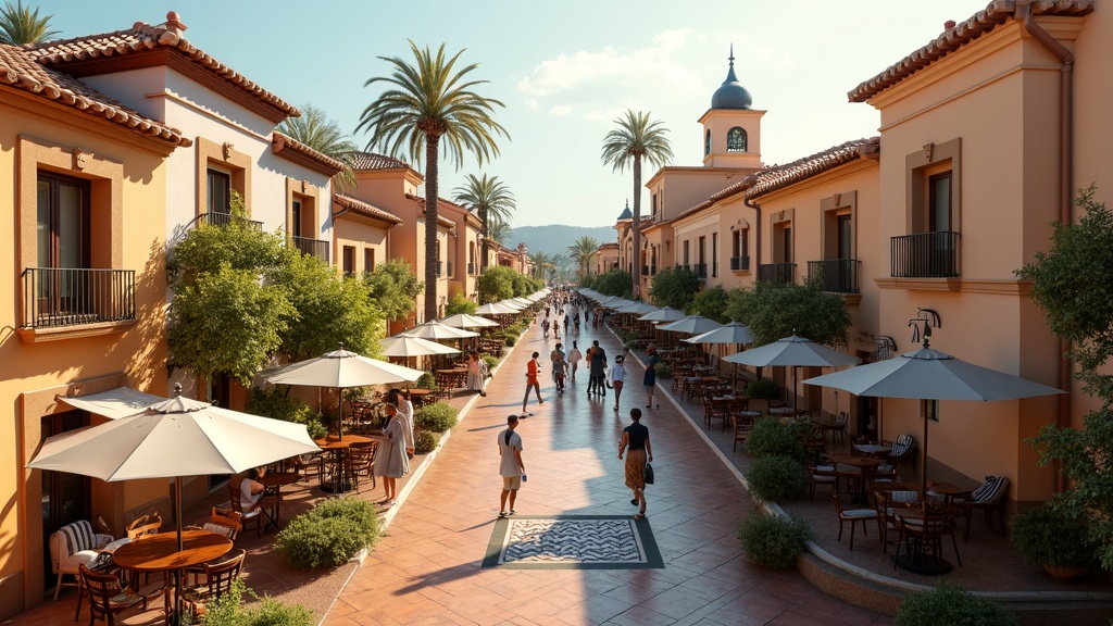 Charming Spanish plaza in Costa del Sol, embodying the lifestyle found near hälsocenter och wellnessklubbar, yoga och meditation.
