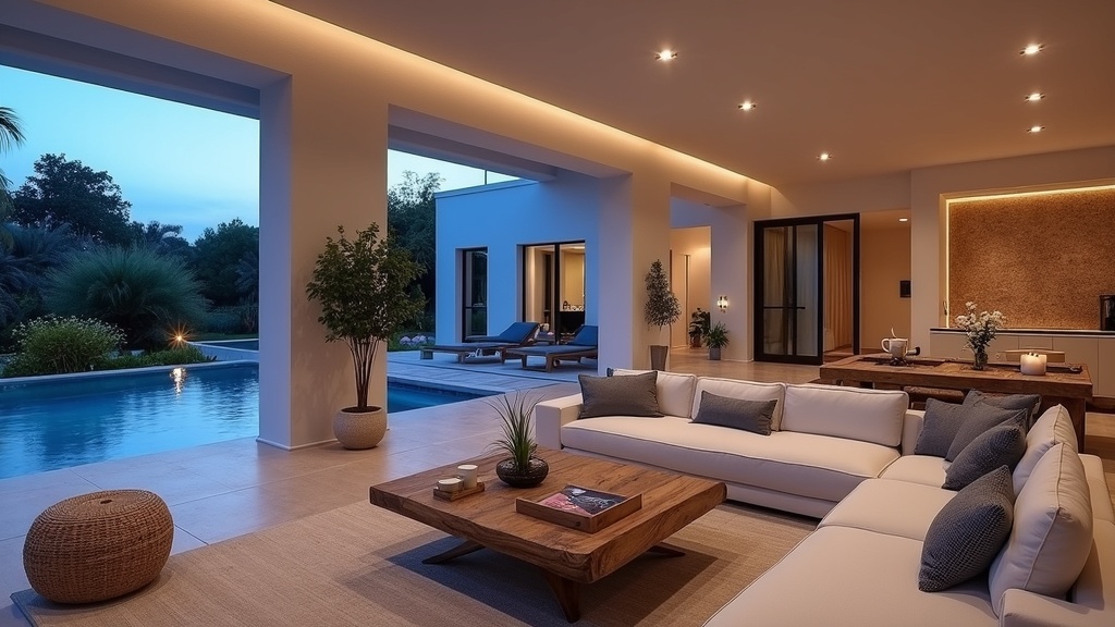 Genießen Sie Entspannung & Wohlbefinden an der Costa del Sol: Großzügiges Wohnzimmer im Kolonialstil mit Mittelmeerküche-Nähe.