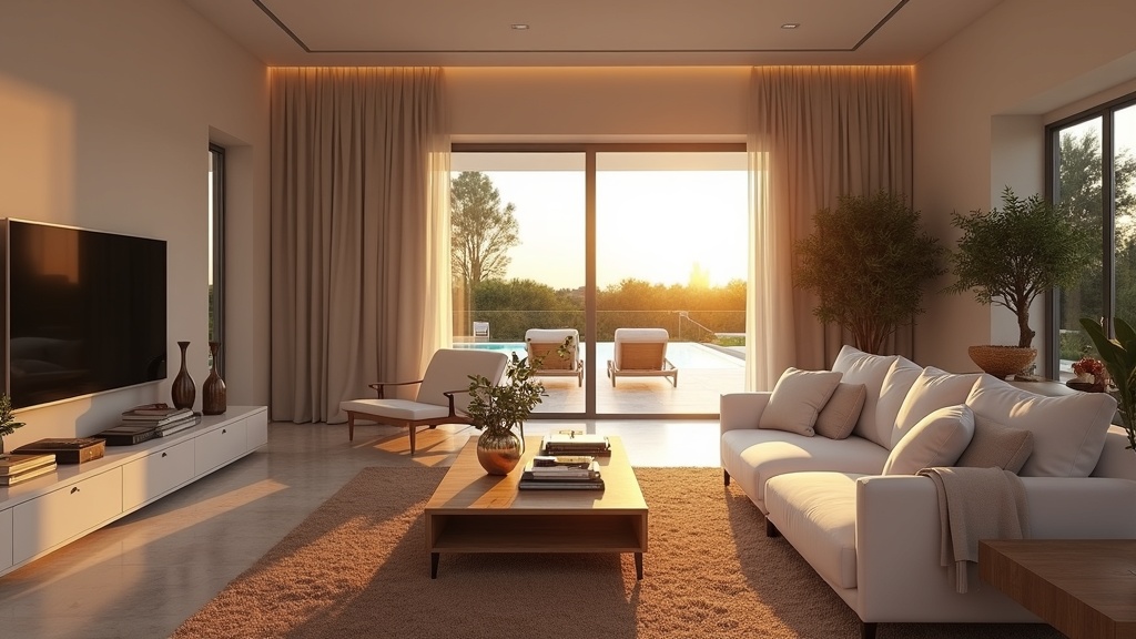 Luxuriöses Wohnzimmer mit Meerblick. Freizeitaktivitäten Costa del Sol & Golfplätze am Meer.