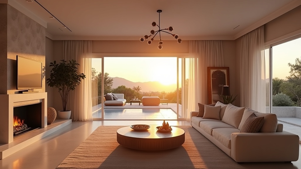 Spacious luxury living room in Costa del Sol: investissement immobilier costa del sol températures douces, ideal all year.
