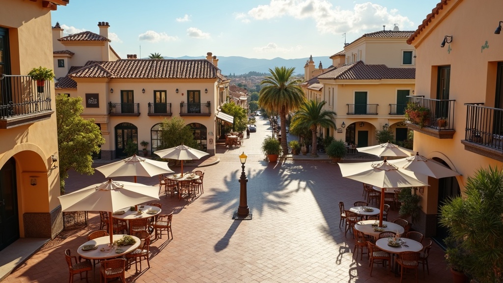 Charmante Spaanse plaza onder de zachte middagzon, perfect voor wie droomt van natuur en omgeving Costa del Sol.