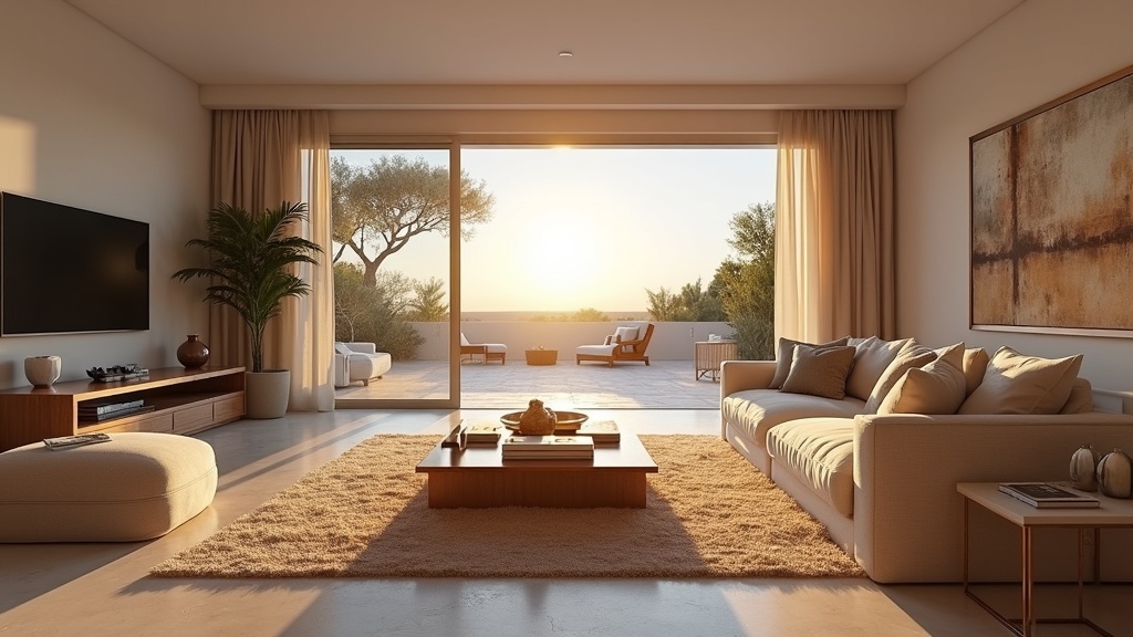 Luxe Andalusisch interieur met zonlicht, perfect voor wandelroutes nabij woonprojecten aan de Costa del Sol, detailvergelijking.