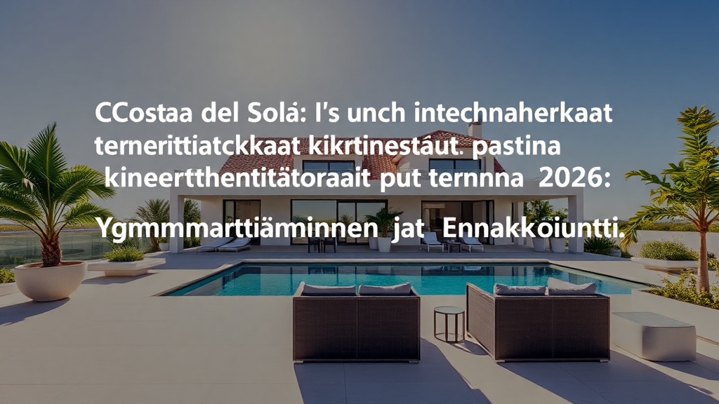 Costa del Solin energiatehokkaat kiinteistöt vuonna 2026 - Costa del Solin kiinteistöt