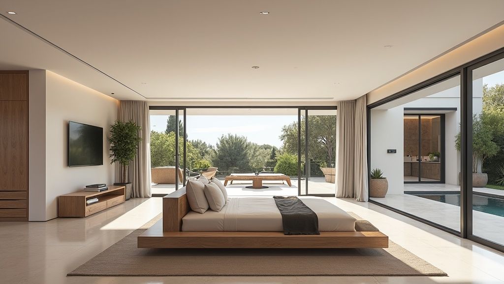 Luxury undervalued property Costa del Sol 2025: interior, exterior, high-end finishes, Mediterranean architecture.