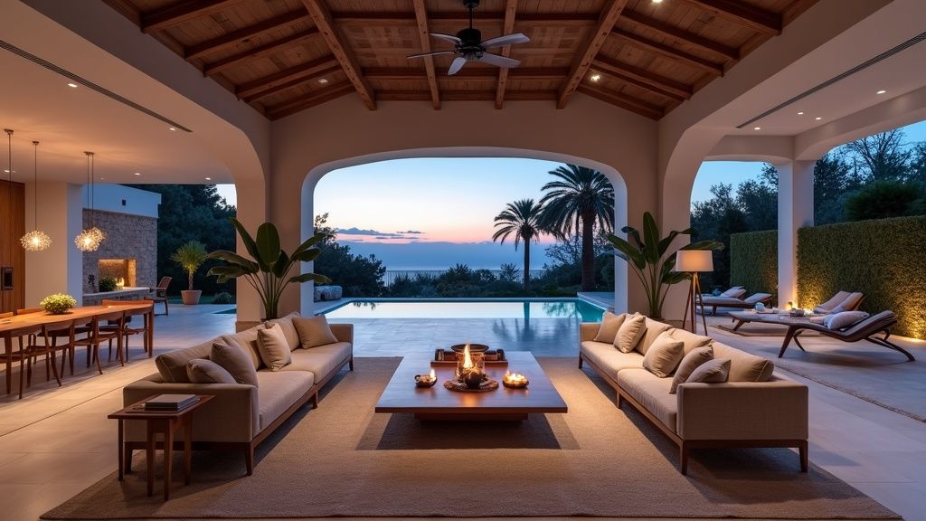 Spacious luxury living room in Costa del Sol, ideal for active lifestyles with nearby golfpályák a tenger mellett Costa del Sol túraútvonalak.