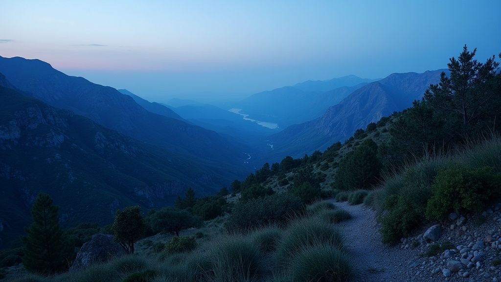 Twilight mountain views from Costa del Sol, inspiring serene lifestyle for a perfect costa del sol spa retreat.