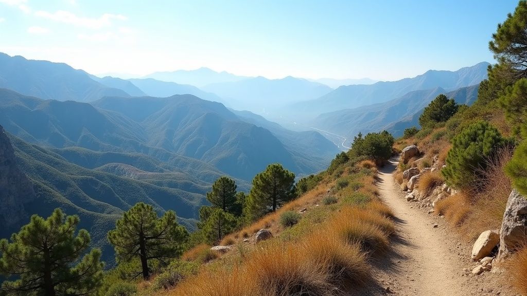 Fabelagtige Sierra Blanca bjerge i Costa del Sol, der fremhæver den udendørs livsstil perfekt for familier, der udforsker denne region.