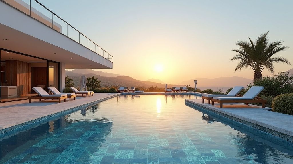 Immobilien für gesundes Leben Costa del Sol Neubauprojekte Wellnessfaktor: Luxuriöse Mietimmobilie, modern, Andalusien-Design.