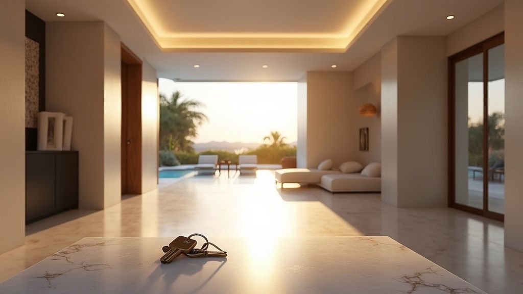 Ready-to-move-in modernist luxury home, Costa del Sol. Keys await, ideal for UK investors buying luxury real estate.