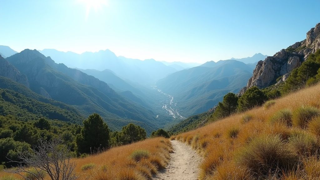 Küstenorte mit Bergblick Spanien: atemberaubende Sierra Blanca, Wanderwege und Natur unter strahlender Sonne der Costa del Sol.