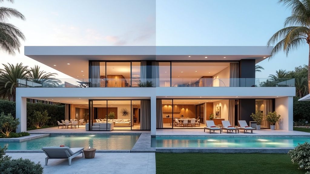 Marbella investment opportunities Spain luxury villas for sale: Side-by-side comparison of two distinct Costa del Sol luxury properties.