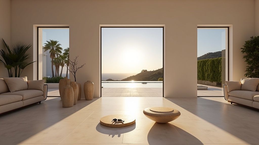 Clés prêtes pour une villa luxe moderniste Costa del Sol, Sotogrande. Acheter villa luxe Costa del Sol criques naturelles, propriété Sotogrande parcs thématiques.