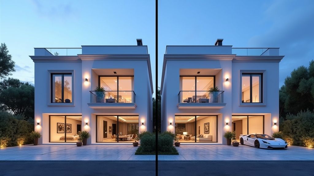 MOFU comparison: Two distinct Costa del Sol properties, interior differences, and price points near Málaga Airport.