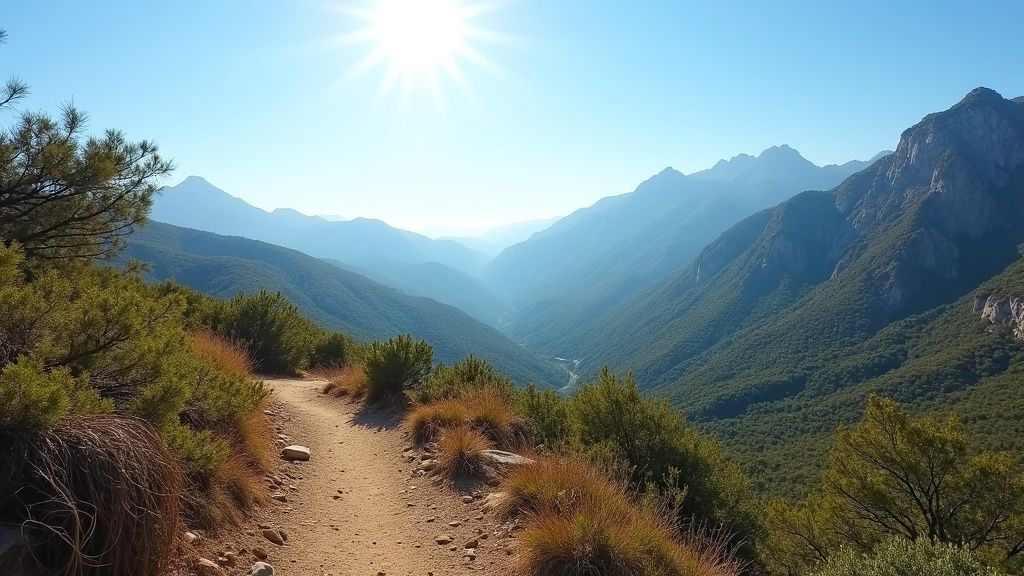 Természetes D-vitamin, friss tengeri levegő, Costa del Sol Sierra Blanca hegyek között stresszmentes élet, túraösvényen.