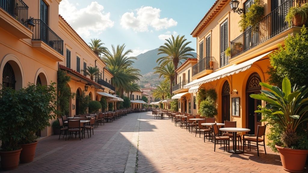 Costa del Sol városközpont: hangulatos spanyol tér, kültéri éttermek a természetvédelmi parkok vonzásában – életérzés!