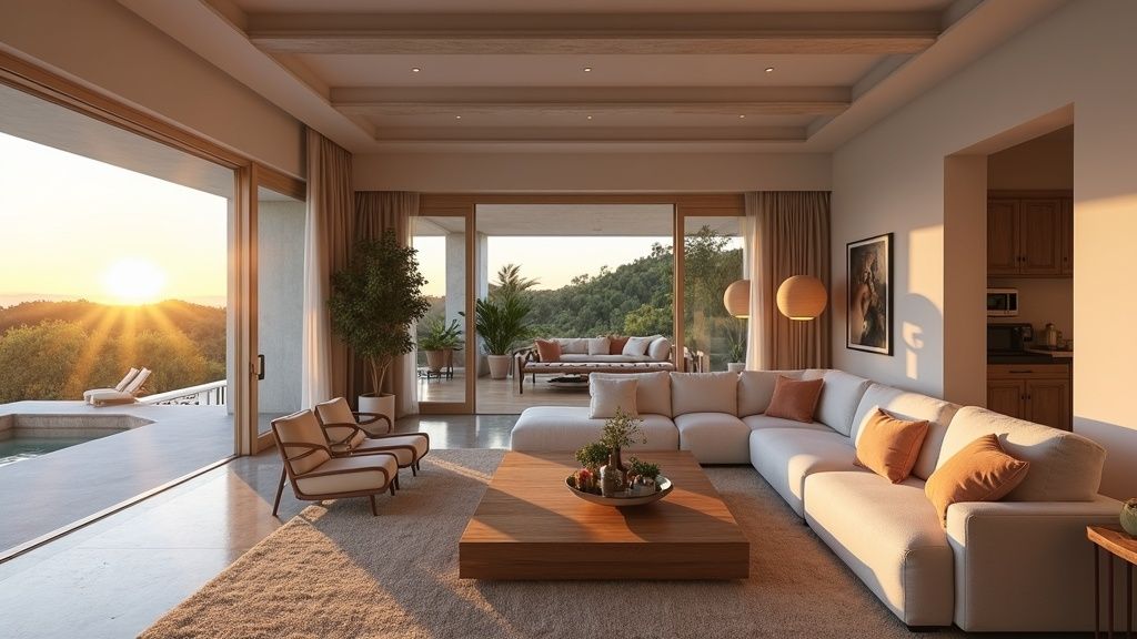 Luksuriøst andalusisk hjem i Costa del Sol med havudsigt, ideel til golf, kultur og sund middelhavskost.